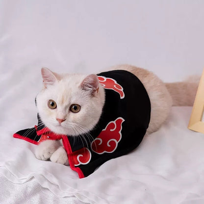 Akatsuki Rogue Ninja Pet Cloak – Adjustable Anime Costume Cape for Dogs & Cats